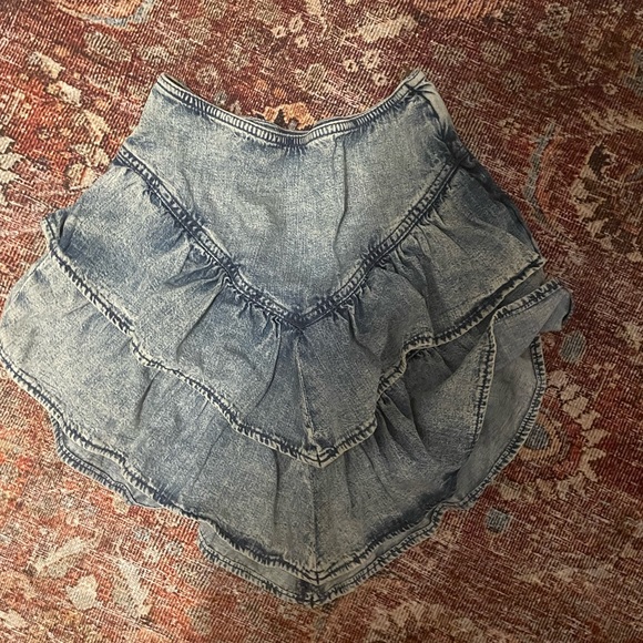 Mother The Ruffle Denim Mini Skirt - Picture 2 of 3